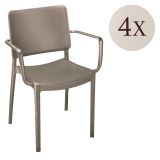 Set di 4 sedie da esterno Bontang, 57x48 h81 cm, Tortora