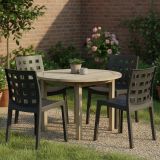 Set di 4 sedie da esterno chic antracite - Bandung