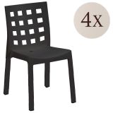 Set di 4 sedie da esterno chic antracite - Bandung