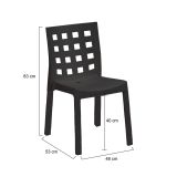 Set di 4 sedie da esterno chic antracite - Bandung