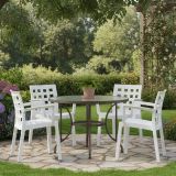 Set di 4 sedie da esterno chic bianco - Ambon