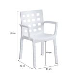 Set di 4 sedie da esterno chic bianco - Ambon