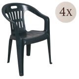 Set di 4 sedie da esterno classiche impilabili verde - Aringa