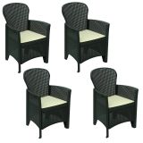 Set di 4 sedie da esterno Como, Seduta da giardino, Per indoor o outdoor, Con braccioli, Made in Italy, 59x57 h86 cm, Antracite