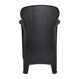 Set di 4 sedie da esterno Como, Seduta da giardino, Per indoor o outdoor, Con braccioli, Made in Italy, 59x57 h86 cm, Antracite
