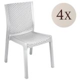 Set di 4 sedie da esterno comode bianco - Bogor