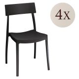 Set di 4 sedie da esterno Depok, 48x48 h81 cm, Antracite