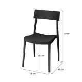 Set di 4 sedie da esterno Depok, 48x48 h81 cm, Antracite