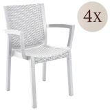 Set di 4 sedie da esterno durevoli bianco - Blitar