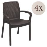 Set di 4 sedie da esterno eleganti impilabili antracite - Anacleto