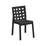 Set di 4 sedie da esterno Flussio, Seggiola da giardino, Seduta outdoor multiuso, Poltrona indoor o outdoor, Made in Italy, 48x53 h83 cm, Antracite