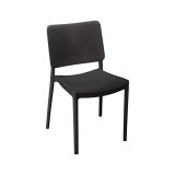Set di 4 sedie da esterno Fratte, Seggiola da giardino, Seduta outdoor multiuso, Poltrona indoor o outdoor, Made in Italy, 48x48 h81 cm, Antracite