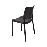 Set di 4 sedie da esterno Fratte, Seggiola da giardino, Seduta outdoor multiuso, Poltrona indoor o outdoor, Made in Italy, 48x48 h81 cm, Antracite