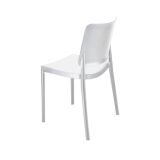 Set di 4 sedie da esterno Fratte, Seggiola da giardino, Seduta outdoor multiuso, Poltrona indoor o outdoor, Made in Italy, 48x48 h81 cm, Bianco
