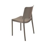 Set di 4 sedie da esterno Fratte, Seggiola da giardino, Seduta outdoor multiuso, Poltrona indoor o outdoor, Made in Italy, 48x48 h81 cm, Tortora