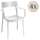 Set di 4 sedie da esterno impilabili bianco - Dompu