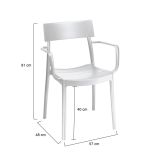 Set di 4 sedie da esterno impilabili bianco - Dompu