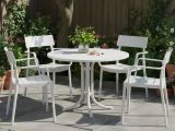 Set di 4 sedie da esterno impilabili bianco - Dompu