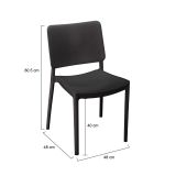 Set di 4 sedie da esterno in plastica antracite - Cirebon
