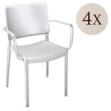 Set di 4 sedie da esterno in plastica bianco - Bontang