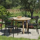 Set di 4 sedie da esterno Jember, 57x50 h82 cm, Antracite