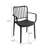 Set di 4 sedie da esterno Jember, 57x50 h82 cm, Antracite