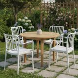 Set di 4 sedie da esterno Jember, 57x50 h82 cm, Bianco