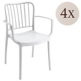Set di 4 sedie da esterno Jember, 57x50 h82 cm, Bianco