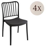 Set di 4 sedie da esterno Kediri, 48x50 h82 cm, Antracite