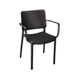 Set di 4 sedie da esterno Lamis, Seggiola da giardino, Seduta outdoor multiuso, Poltrona indoor o outdoor, Made in Italy, 57x48 h81 cm, Antracite