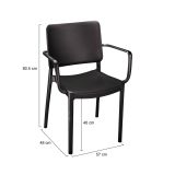 Set di 4 sedie da esterno Lamis, Seggiola da giardino, Seduta outdoor multiuso, Poltrona indoor o outdoor, Made in Italy, 57x48 h81 cm, Antracite
