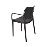 Set di 4 sedie da esterno Lamis, Seggiola da giardino, Seduta outdoor multiuso, Poltrona indoor o outdoor, Made in Italy, 57x48 h81 cm, Antracite