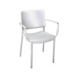 Set di 4 sedie da esterno Lamis, Seggiola da giardino, Seduta outdoor multiuso, Poltrona indoor o outdoor, Made in Italy, 57x48 h81 cm, Bianco