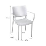 Set di 4 sedie da esterno Lamis, Seggiola da giardino, Seduta outdoor multiuso, Poltrona indoor o outdoor, Made in Italy, 57x48 h81 cm, Bianco