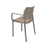 Set di 4 sedie da esterno Lamis, Seggiola da giardino, Seduta outdoor multiuso, Poltrona indoor o outdoor, Made in Italy, 57x48 h81 cm, Tortora