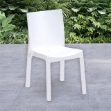 Set di 4 sedie da esterno Longiano, Seggiola da giardino, Seduta outdoor multiuso, Poltrona indoor o outdoor, Made in Italy, 48x53 h83 cm, Bianco