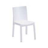 Set di 4 sedie da esterno Longiano, Seggiola da giardino, Seduta outdoor multiuso, Poltrona indoor o outdoor, Made in Italy, 48x53 h83 cm, Bianco