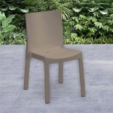 Set di 4 sedie da esterno Longiano, Seggiola da giardino, Seduta outdoor multiuso, Poltrona indoor o outdoor, Made in Italy, 48x53 h83 cm, Tortora