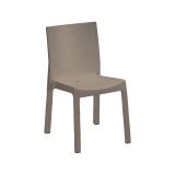 Set di 4 sedie da esterno Longiano, Seggiola da giardino, Seduta outdoor multiuso, Poltrona indoor o outdoor, Made in Italy, 48x53 h83 cm, Tortora