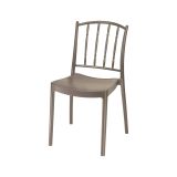 Set di 4 sedie da esterno Maser, Seggiola da giardino, Seduta outdoor multiuso, Poltrona indoor o outdoor, Made in Italy, 48x51 h85 cm, Tortora