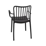 Set di 4 sedie da esterno Merano, Seggiola da giardino, Seduta outdoor multiuso, Poltrona indoor o outdoor, Made in Italy, 57x50 h82 cm, Antracite
