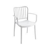 Set di 4 sedie da esterno Merano, Seggiola da giardino, Seduta outdoor multiuso, Poltrona indoor o outdoor, Made in Italy, 57x50 h82 cm, Bianco