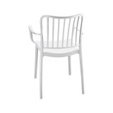 Set di 4 sedie da esterno Merano, Seggiola da giardino, Seduta outdoor multiuso, Poltrona indoor o outdoor, Made in Italy, 57x50 h82 cm, Bianco