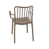 Set di 4 sedie da esterno Merano, Seggiola da giardino, Seduta outdoor multiuso, Poltrona indoor o outdoor, Made in Italy, 57x50 h82 cm, Tortora