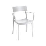 Set di 4 sedie da esterno Minore, Seggiola da giardino, Seduta outdoor multiuso, Poltrona indoor o outdoor, Made in Italy, 57x48 h81 cm, Bianco