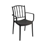 Set di 4 sedie da esterno Minozzo, Seggiola da giardino, Seduta outdoor multiuso, Poltrona indoor o outdoor, Made in Italy, 57x51 h85 cm, Antracite