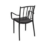 Set di 4 sedie da esterno Minozzo, Seggiola da giardino, Seduta outdoor multiuso, Poltrona indoor o outdoor, Made in Italy, 57x51 h85 cm, Antracite