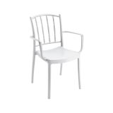 Set di 4 sedie da esterno Minozzo, Seggiola da giardino, Seduta outdoor multiuso, Poltrona indoor o outdoor, Made in Italy, 57x51 h85 cm, Bianco