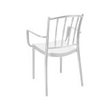 Set di 4 sedie da esterno Minozzo, Seggiola da giardino, Seduta outdoor multiuso, Poltrona indoor o outdoor, Made in Italy, 57x51 h85 cm, Bianco