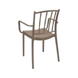 Set di 4 sedie da esterno Minozzo, Seggiola da giardino, Seduta outdoor multiuso, Poltrona indoor o outdoor, Made in Italy, 57x51 h85 cm, Tortora